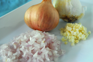 shallots and garlic